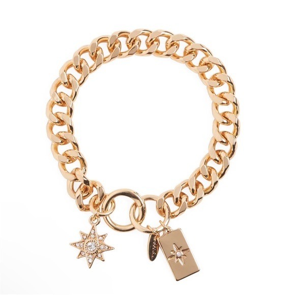 NWT | Curateur x ETTIKA | Starry Charms Chain Link Bracelet 18K Gold Plated